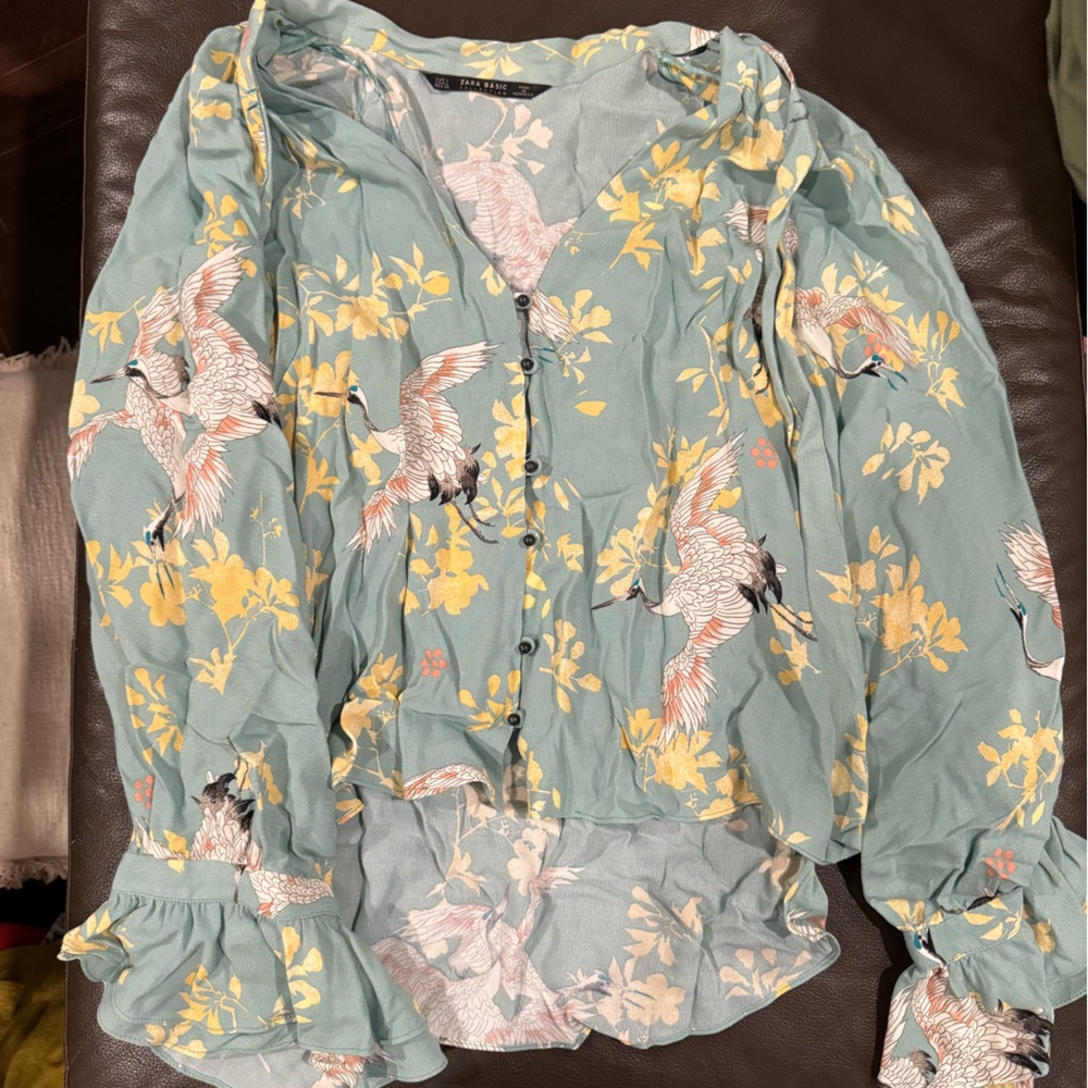 Zara floral blouse